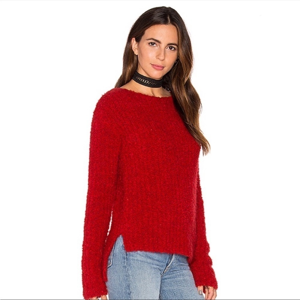 ATM Anthony Thomas melilo / SO SOFT Fuzzy Red Alpaca Wool Sweater Large L